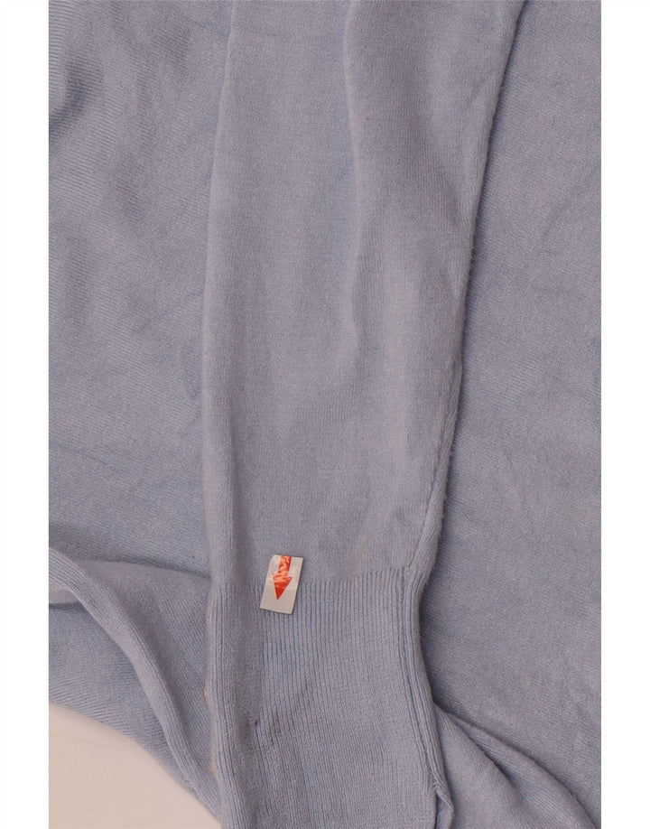 Zara - Jersey con cuello barco para mujer, talla 40, viscosa azul medio
