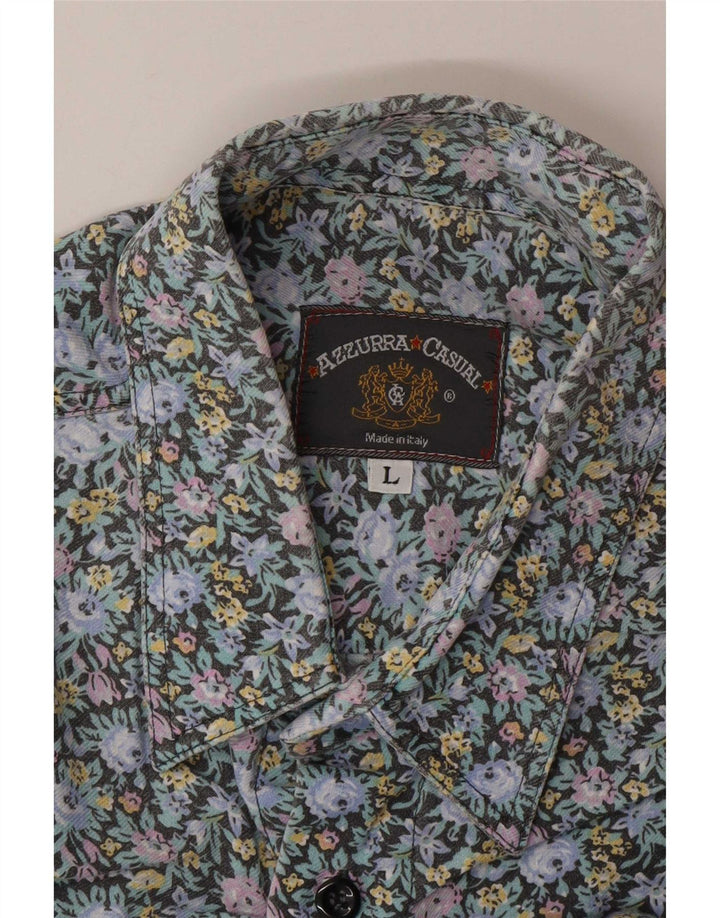 Camisa Azzurra Hombre Grande Multicolor Floral