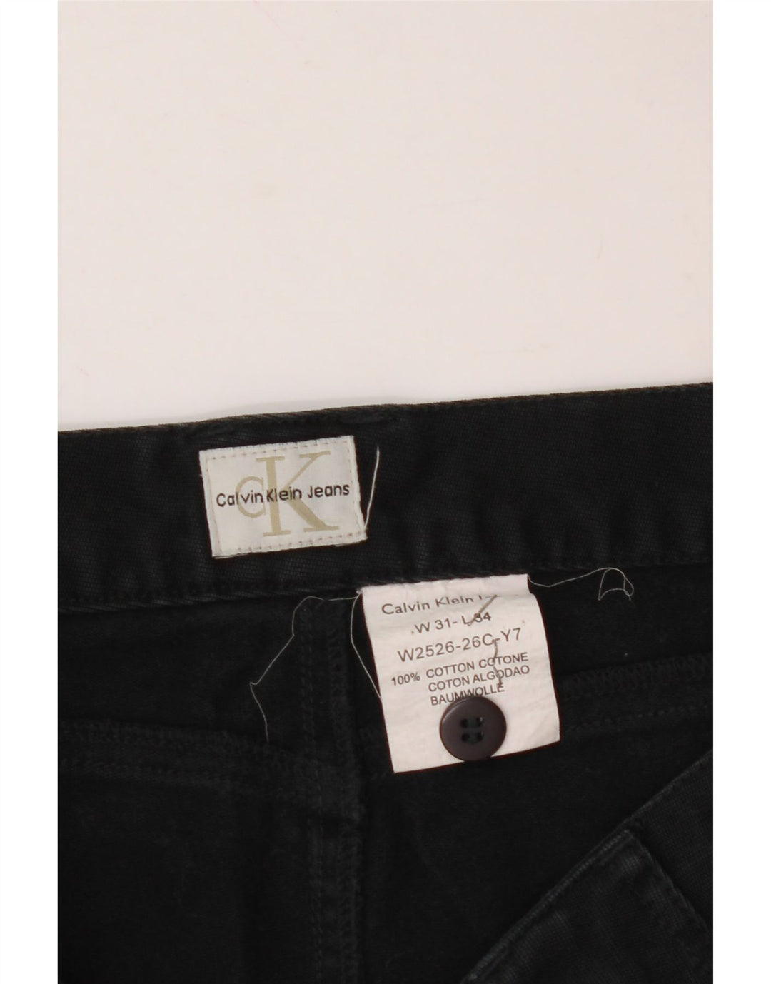 CALVIN KLEIN Womens Bootcut Cargo Trousers W31 L34 Black Cotton Vintage Calvin Klein and Second-Hand Calvin Klein from Messina Hembry 