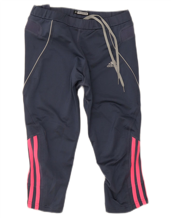 Adidas Women's Response Capri Leggings UK 12 Medio Azul Marino Poliéster