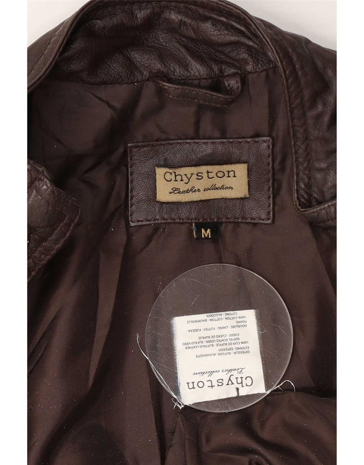 Chyston Chaqueta utilitaria de cuero para mujer UK 42 Marrón medio