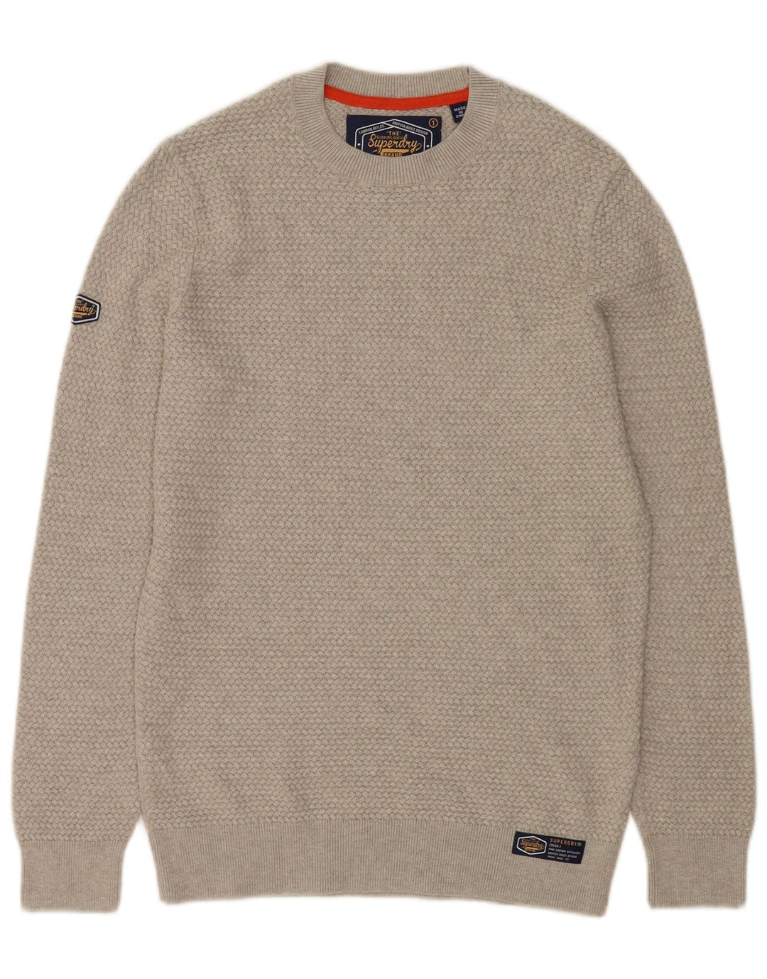 Superdry Jersey De Cuello Redondo Para Hombre De Algodón Gris Medio