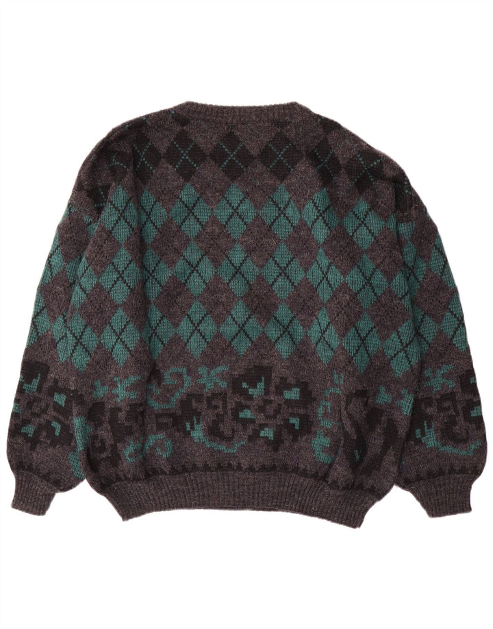 Gala Jersey Con Cuello Barco Para Hombre XL Gris Argyle/Lana Diamante