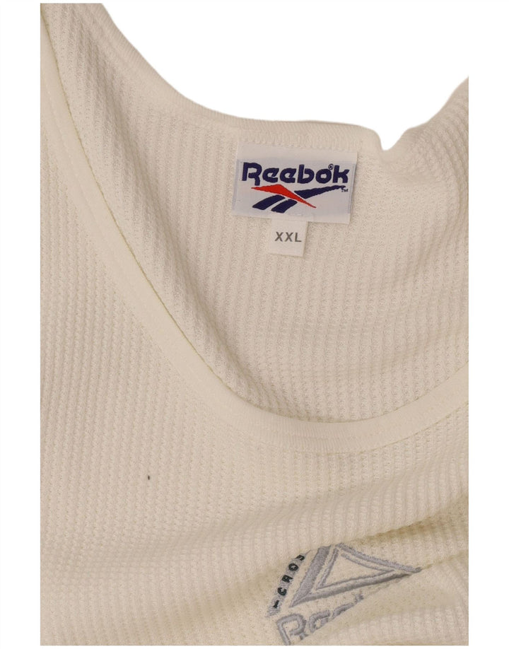 Reebok Camiseta sin mangas para hombre 2XL Blanco