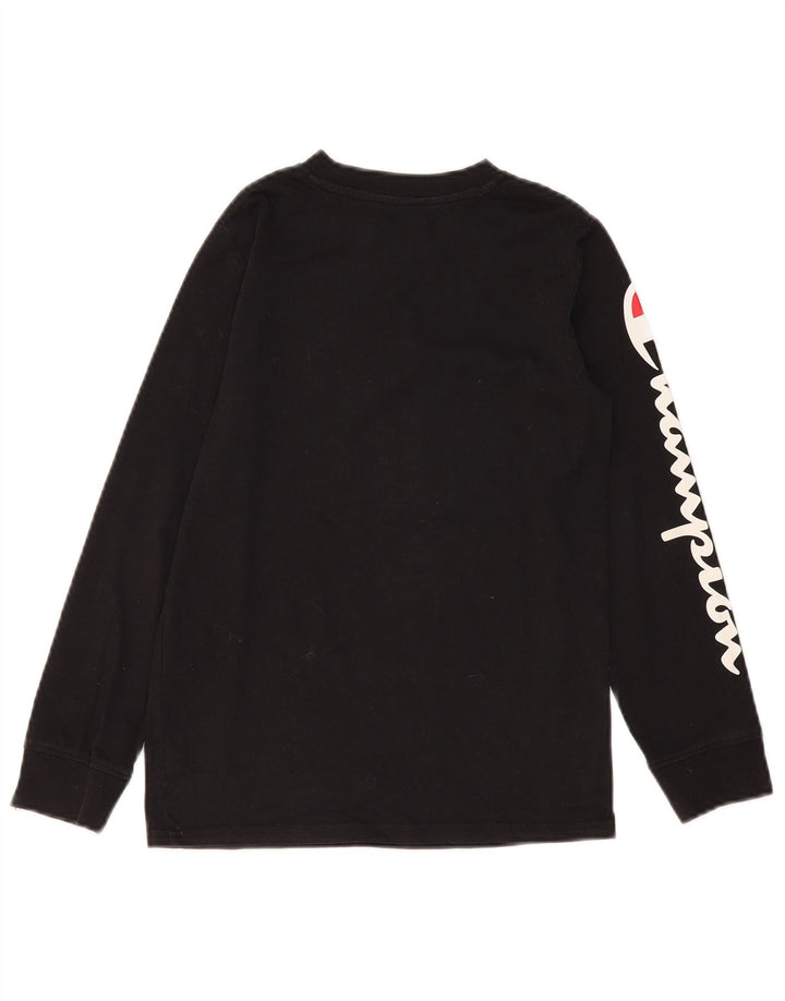 Champion Camiseta gráfica para niños de manga larga 9-10 años Algodón negro mediano