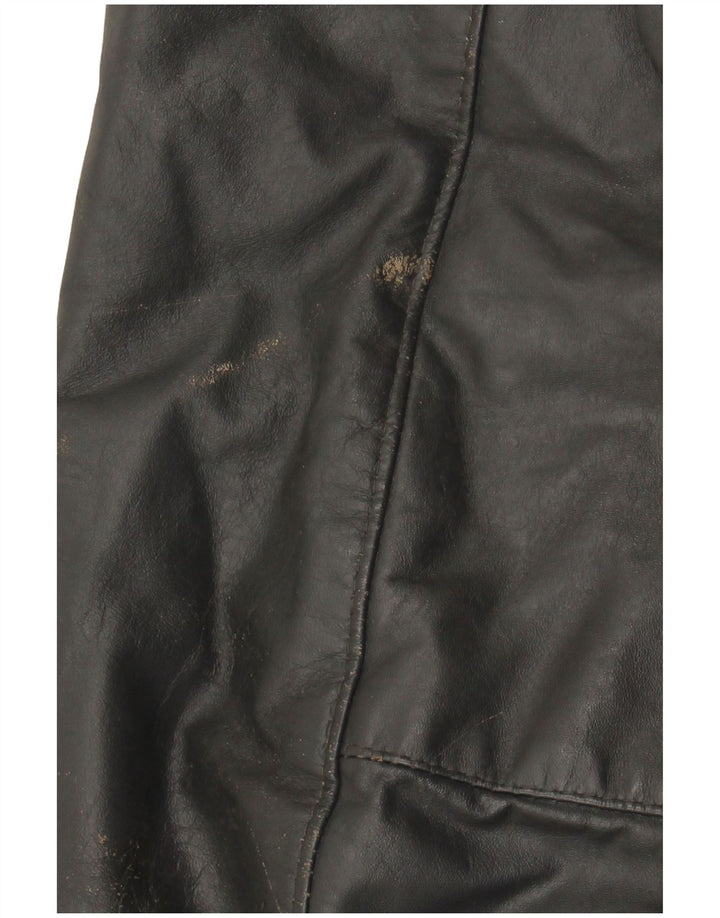 VINTAGE Chaqueta de cuero para hombre Reino Unido 40 Cuero gris grande