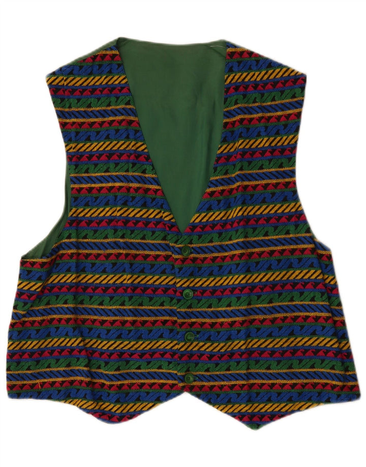 Chaleco vintage para hombre XL geométrico multicolor