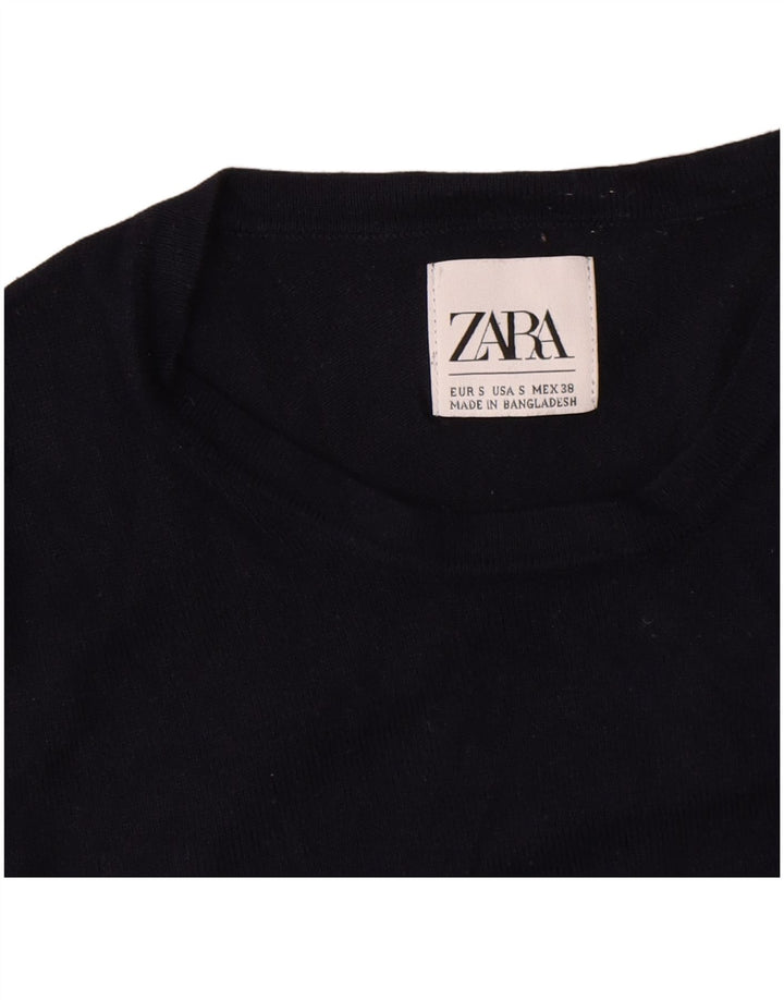 Zara Hombre Jersey De Cuello Redondo Jersey Pequeño Azul Marino