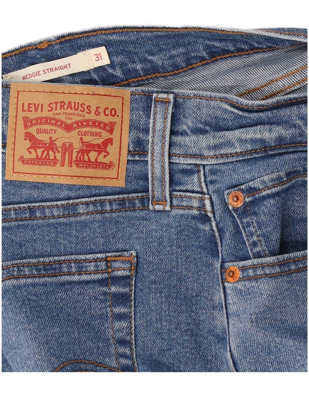 Vaqueros Levi's Mujer Wedgie Rectos W31 L28 Azul
