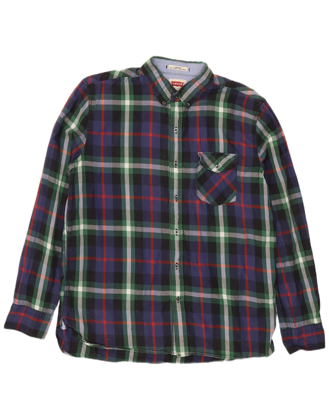 Levi's Camisa de corte estándar para hombre de algodón a cuadros multicolores grandes