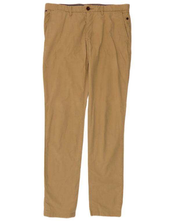 Tommy Hilfiger Pantalones chinos ajustados para hombre W33 L36 Algodón beige