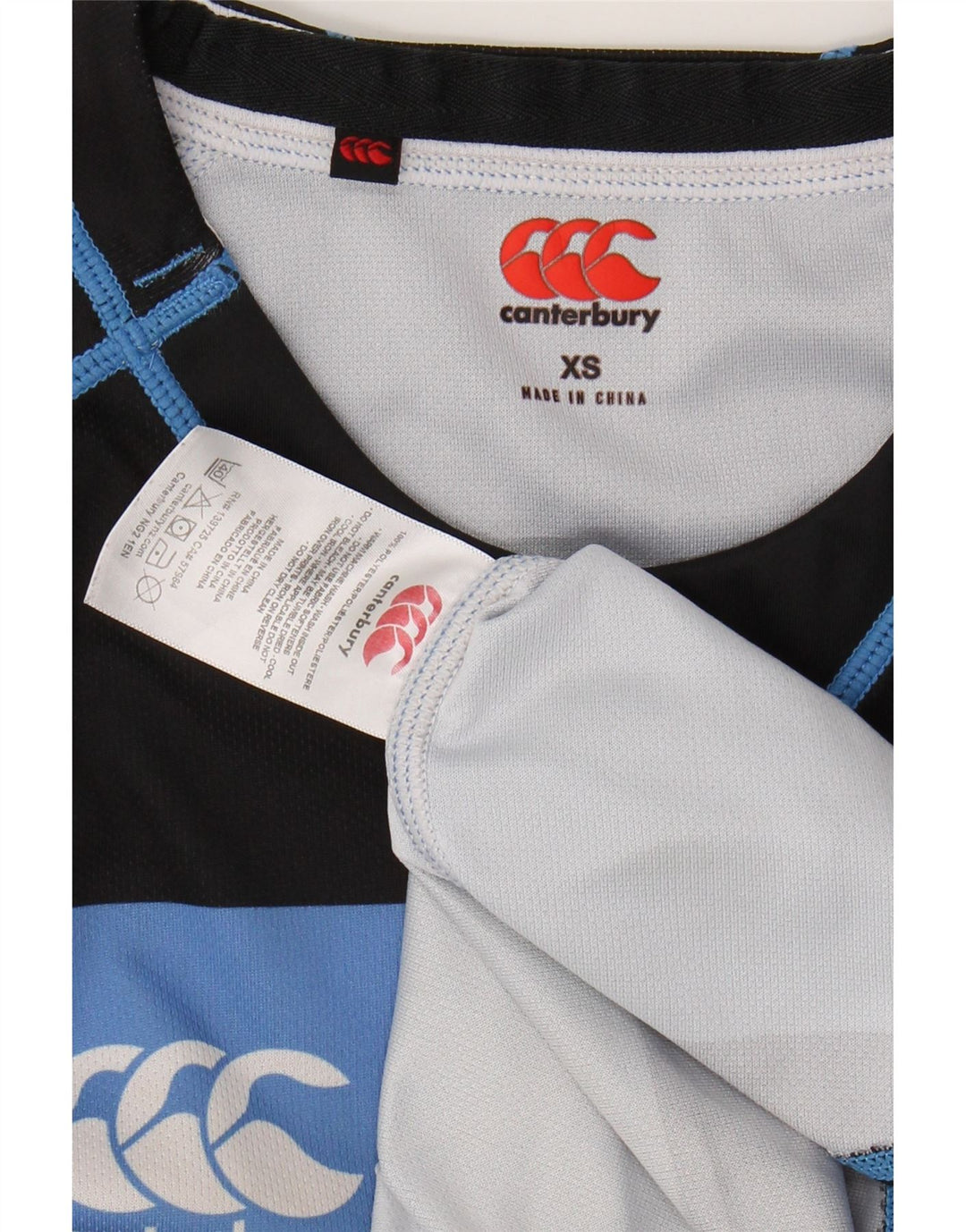 CANTERBURY Camiseta Hombre Top XS Poliéster Rayas Azules