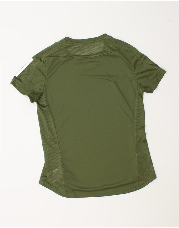 Adidas Mujer Aeroready Camiseta Top UK 12/14 Medio Verde Poliéster