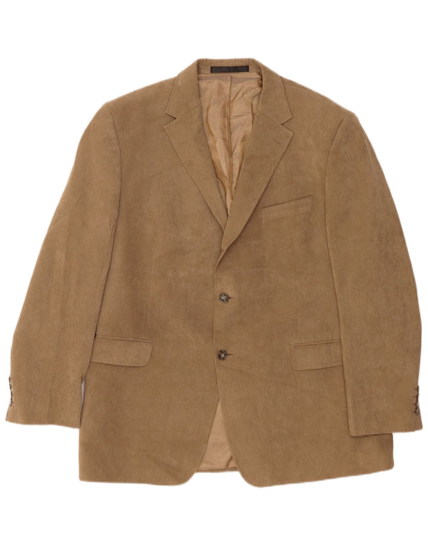 Marks & Spencer Chaqueta tipo blazer de 2 botones para hombre UK 44 XL Marrón Poliéster