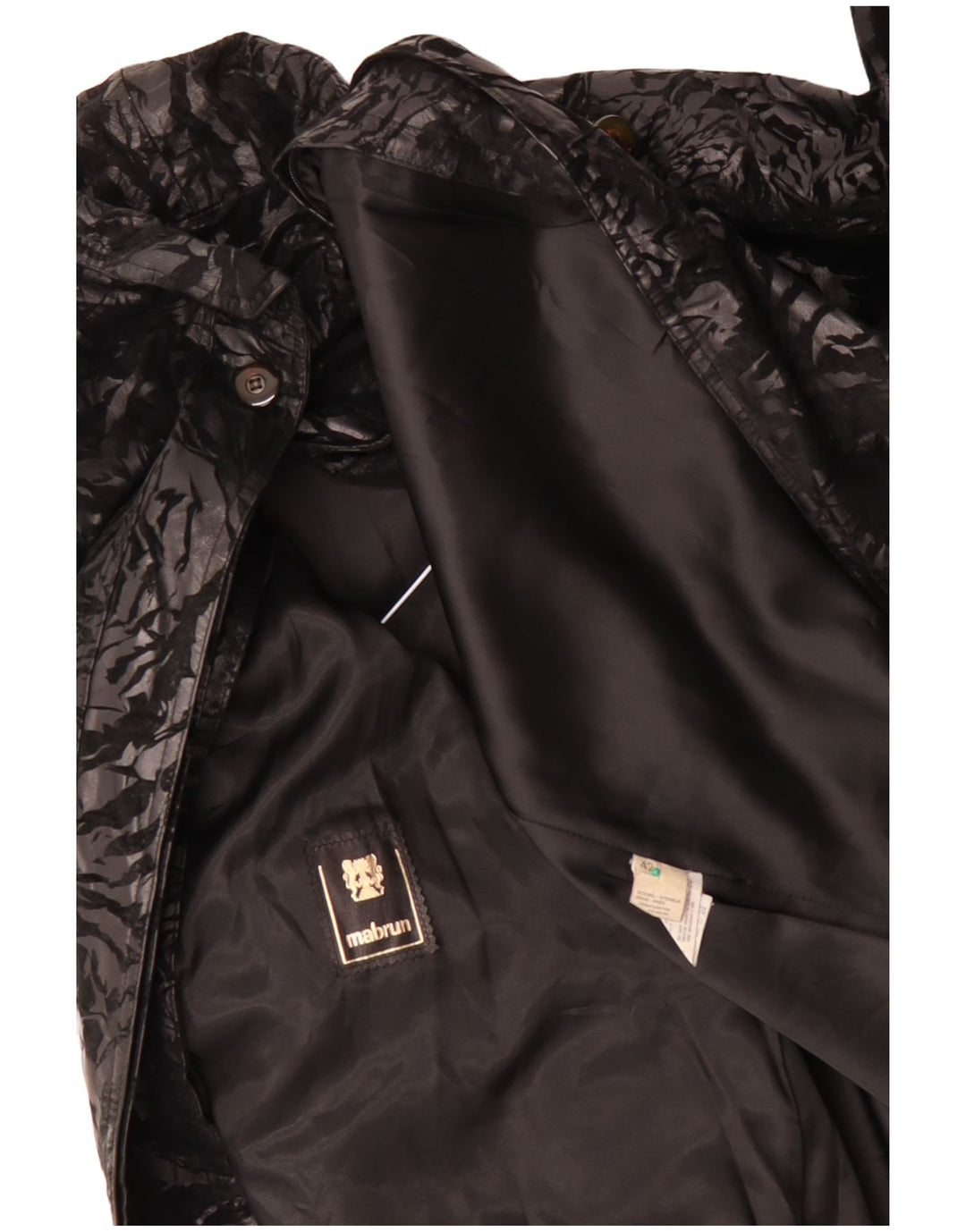 MABRUN Abrigo extragrande para mujer IT 42 Grande Negro Floral