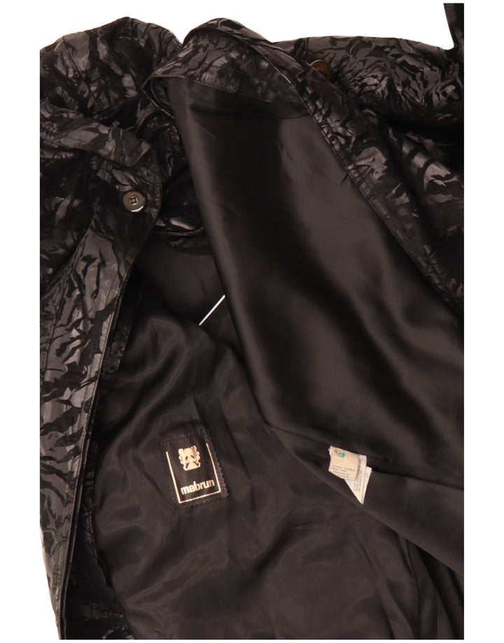 MABRUN Abrigo extragrande para mujer IT 42 Grande Negro Floral