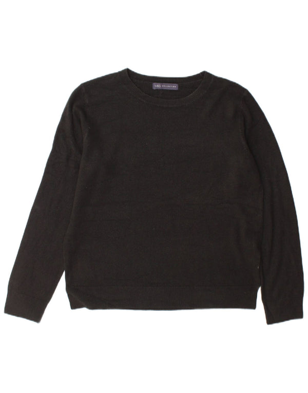 Marks & Spencer - Jersey de cuello redondo para mujer, talla 40, talla mediana, acrílico negro