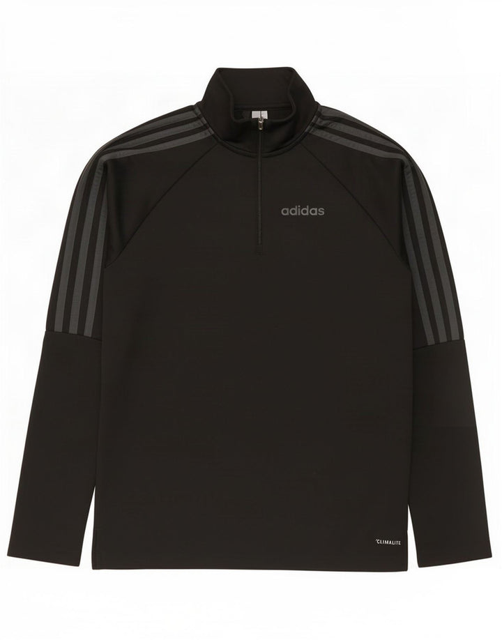 Adidas Mens Climalite Zip Neck Jersey Chándal Top Pequeño Poliéster Negro