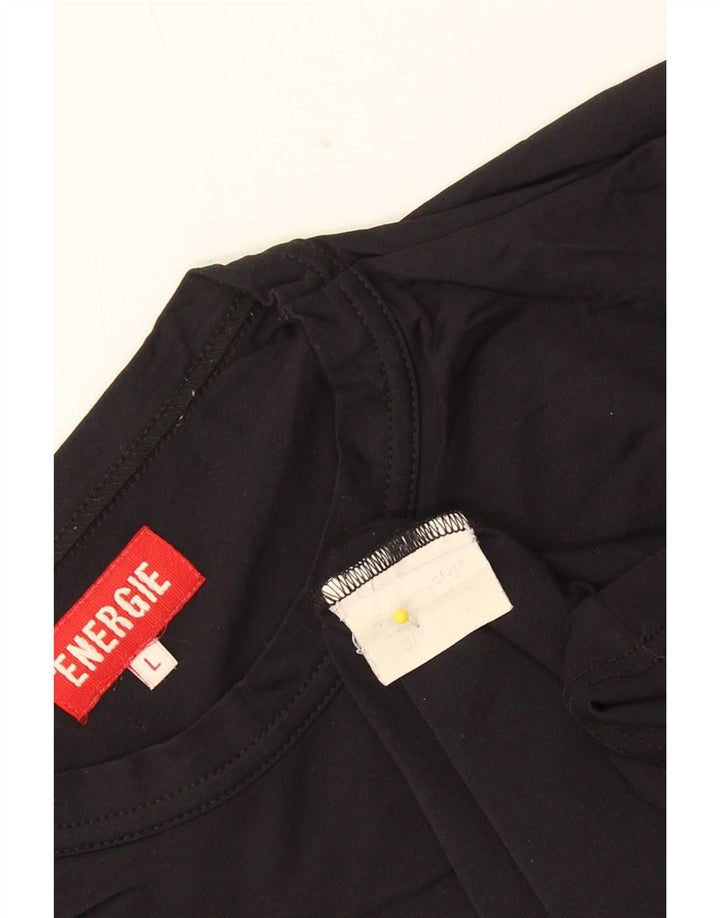 Energie Camiseta para Mujer Top UK 44 Grande Poliéster Negro