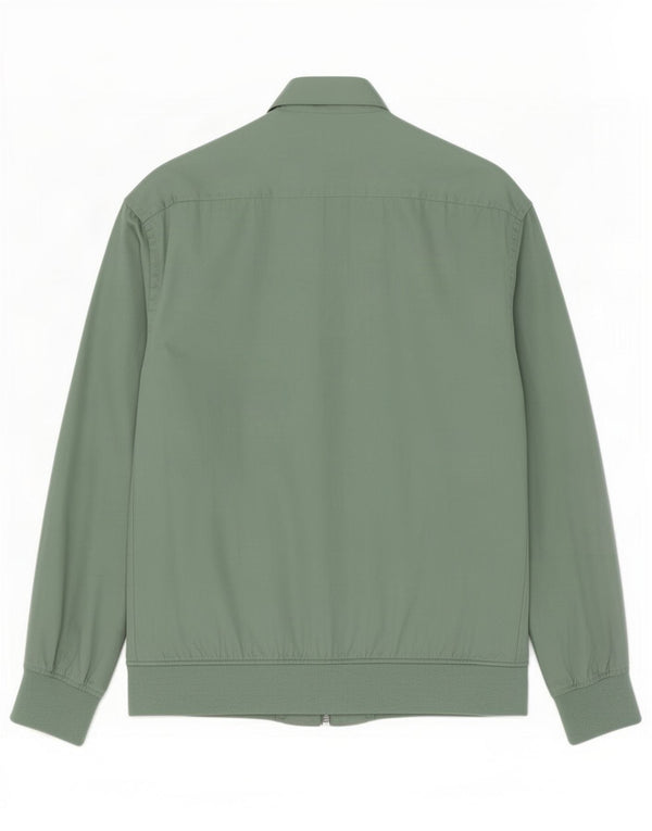 Zara Mens Bomber Jacket UK 36 Small Verde Lyocell