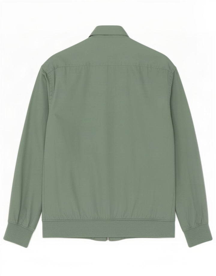 Zara Mens Bomber Jacket UK 36 Small Verde Lyocell