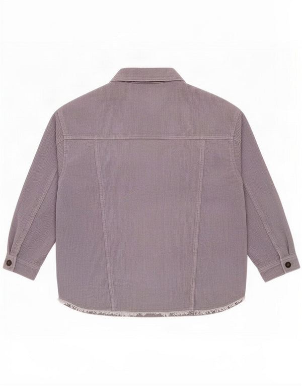 Zara Chaqueta de pana extragrande para mujer UK 6 XS Algodón morado