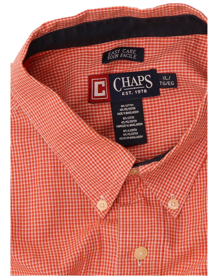 Chaps Camisa para hombre XL Algodón a cuadros naranja