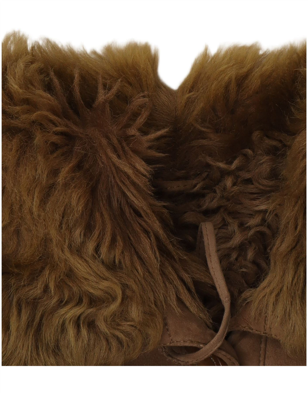 Vintage mujer oversize shearling abrigo Reino Unido 10 pequeño marrón