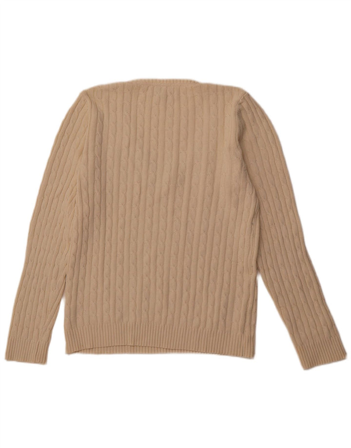 CREW CLOTHING Suéter tipo jersey con cuello en V para mujer UK 18 XL Algodón blanco roto