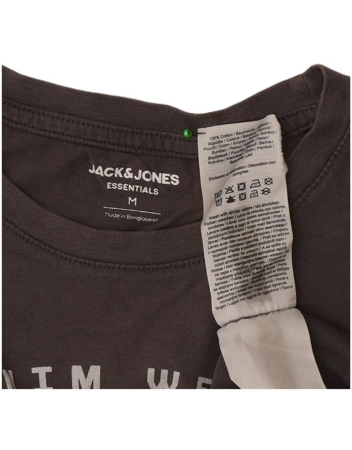 Jack & Jones Hombre Camiseta Gráfica Top Algodón Gris Medio