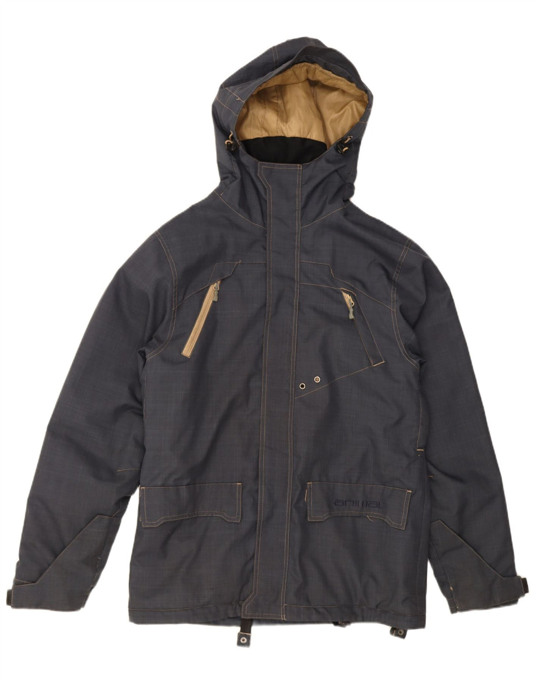 Chaqueta cortavientos con capucha para hombre Animal UK 38 Mediano Azul marino Poliéster