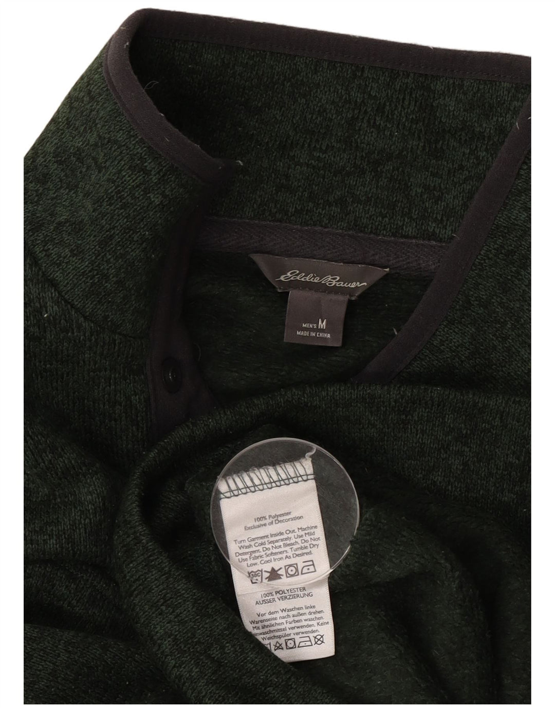 Eddie Bauer - Sudadera con cuello y botones para hombre, color verde medio