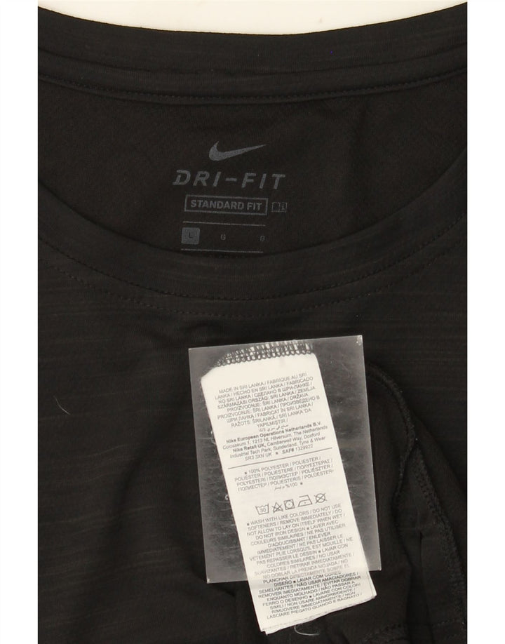 Nike Camiseta Dri Fit Standard Fit para hombre, talla grande, poliéster moteado negro