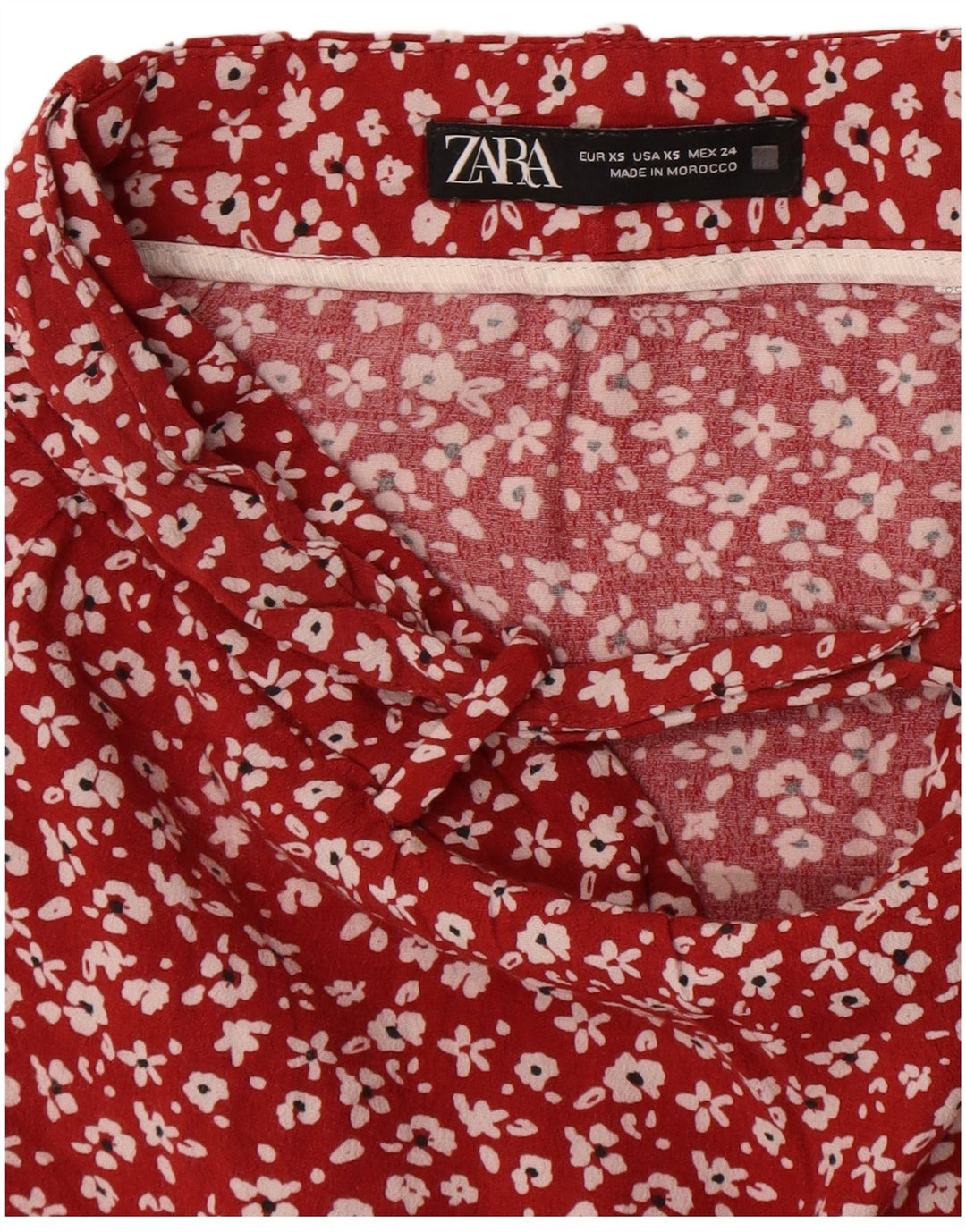 Zara Minifalda Mujer XS W24 Rojo Floral