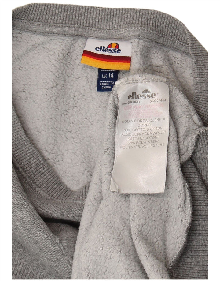 Ellesse - Sudadera extragrande para mujer, talla 40, poliéster gris grande