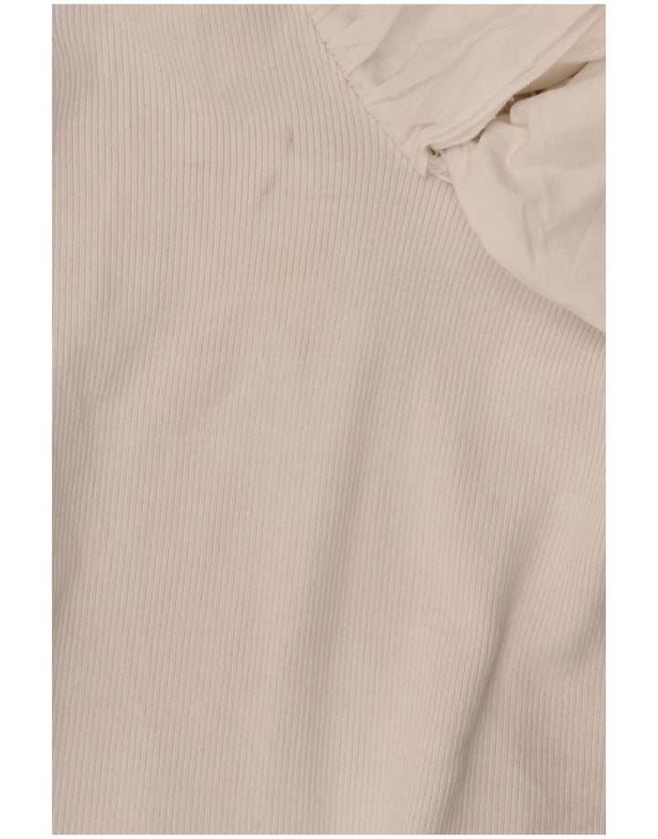 Zara Body con volantes para mujer UK 8 Small White Cotton