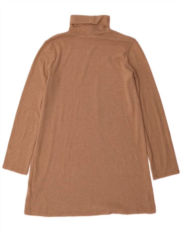 Zara Vestido tipo jersey para mujer UK 44 Poliéster marrón medio
