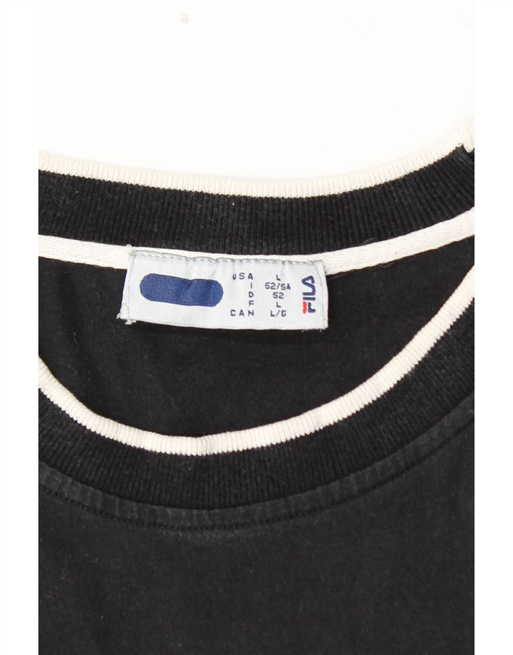 FILA - Camiseta gráfica para hombre, talla grande, color negro