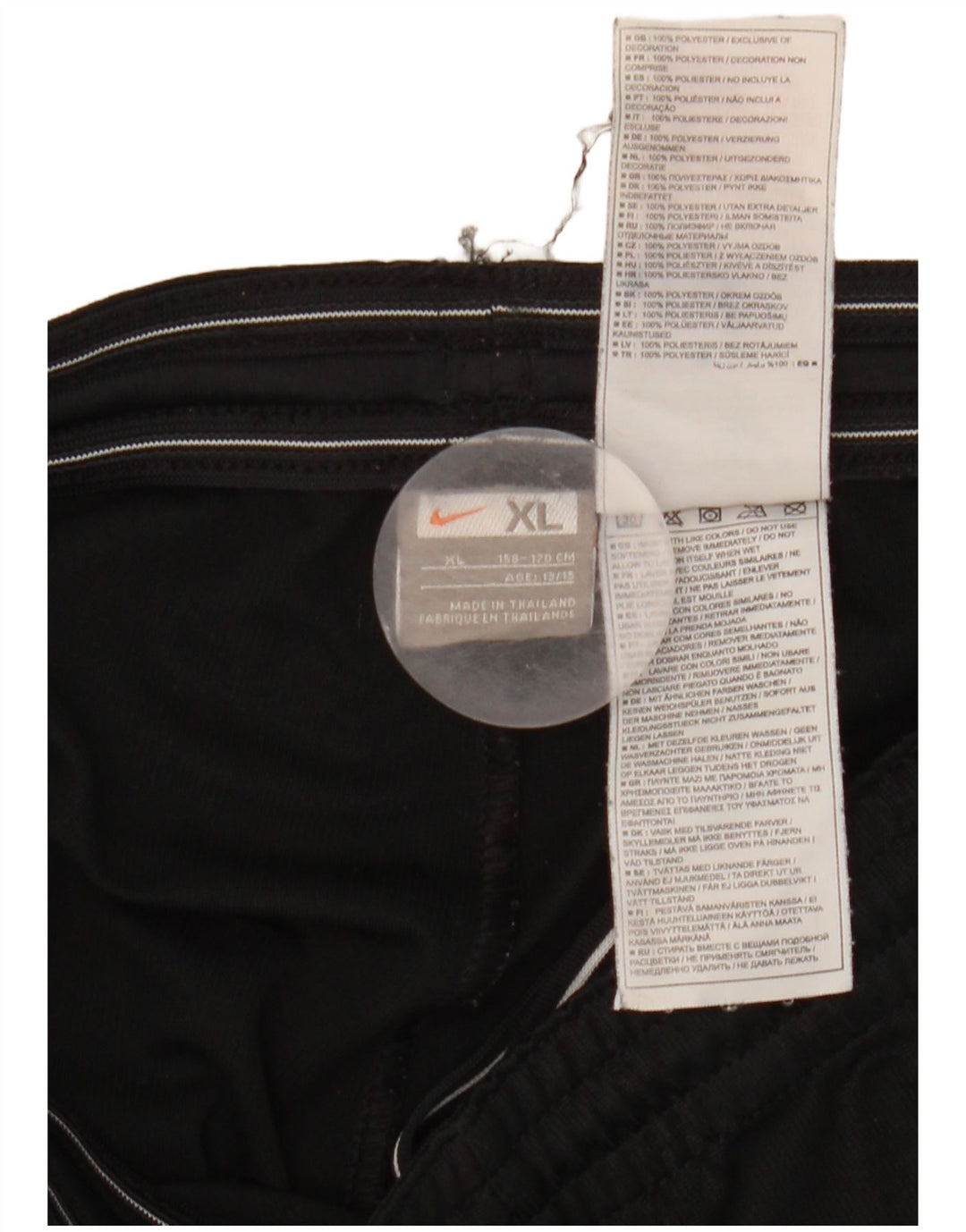 Nike Pantalones cortos deportivos para niños 13-14 años XL Negro Poliéster