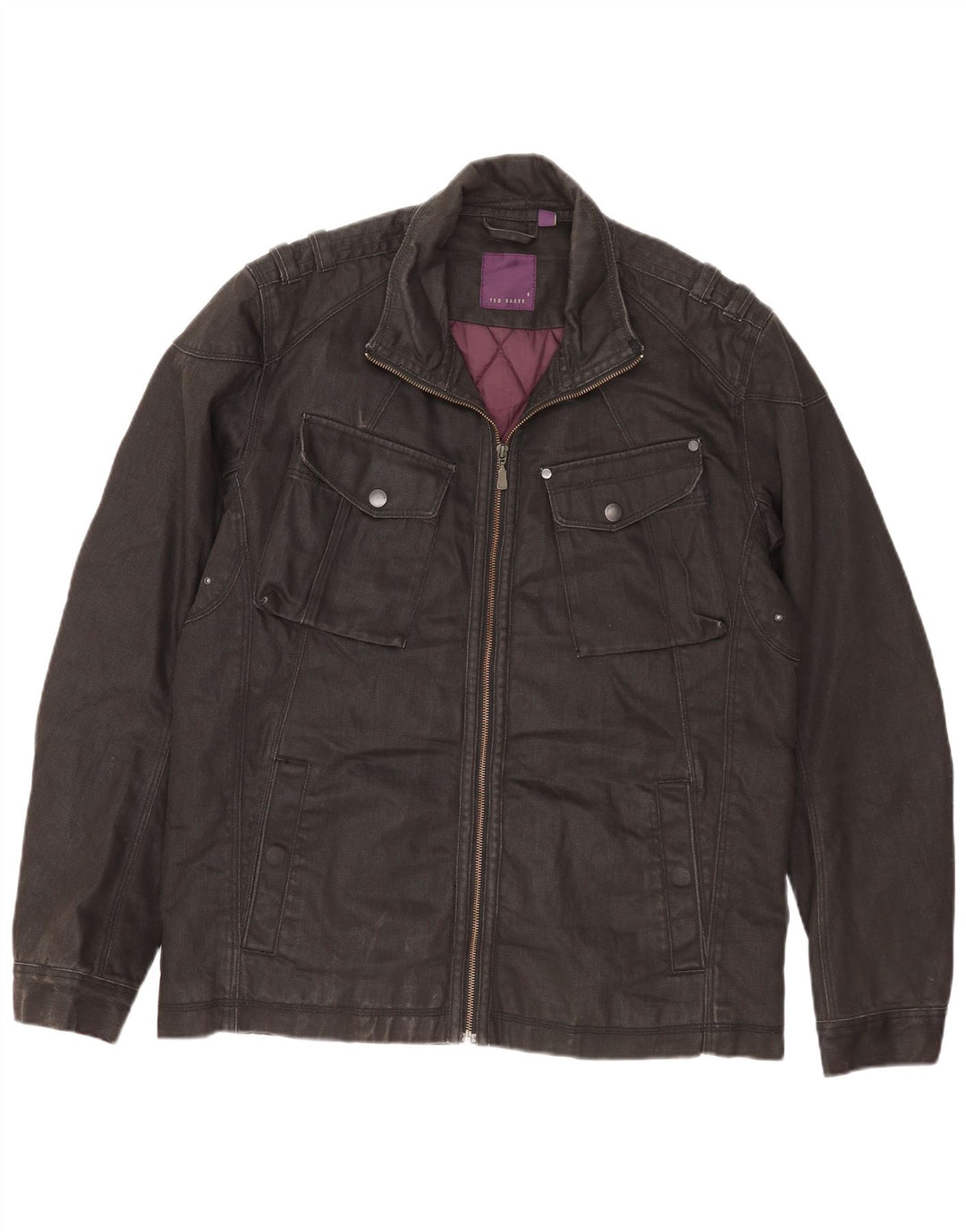 Ted Baker Chaqueta utilitaria para hombre Talla 5 XL Algodón negro