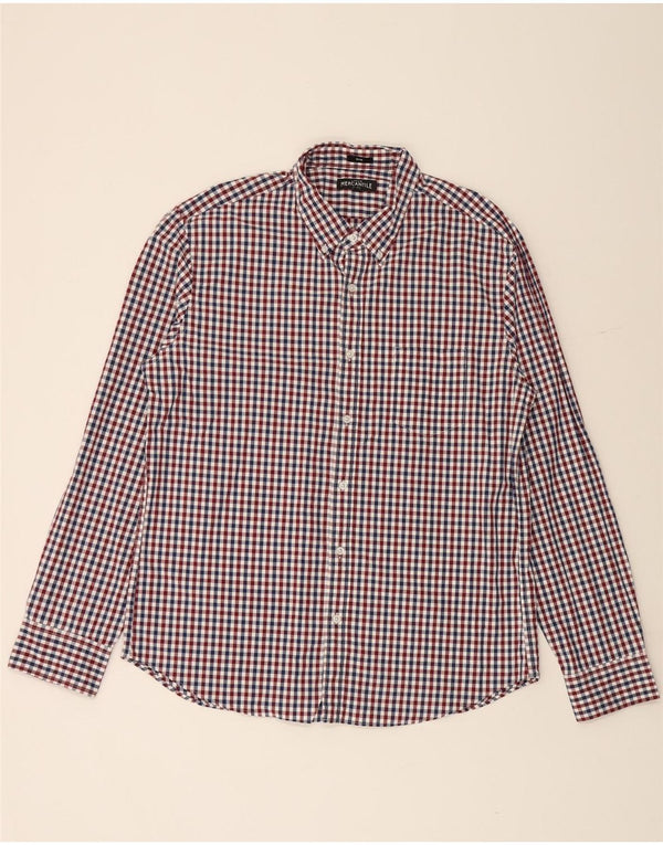 J. CREW Camisa ajustada para hombre XL Algodón a cuadros multicolor