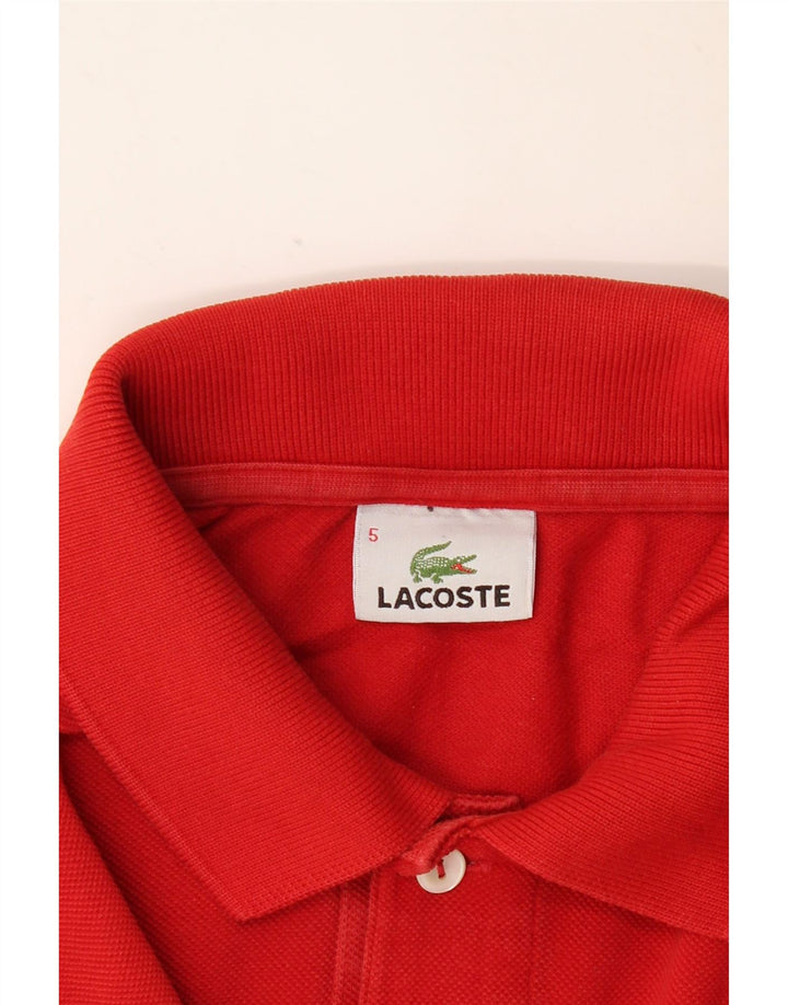 LACOSTE Polo para hombre talla 5 grande algodón rojo