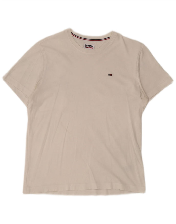 TOMMY HILFIGER Mens T-Shirt Top Small White Cotton