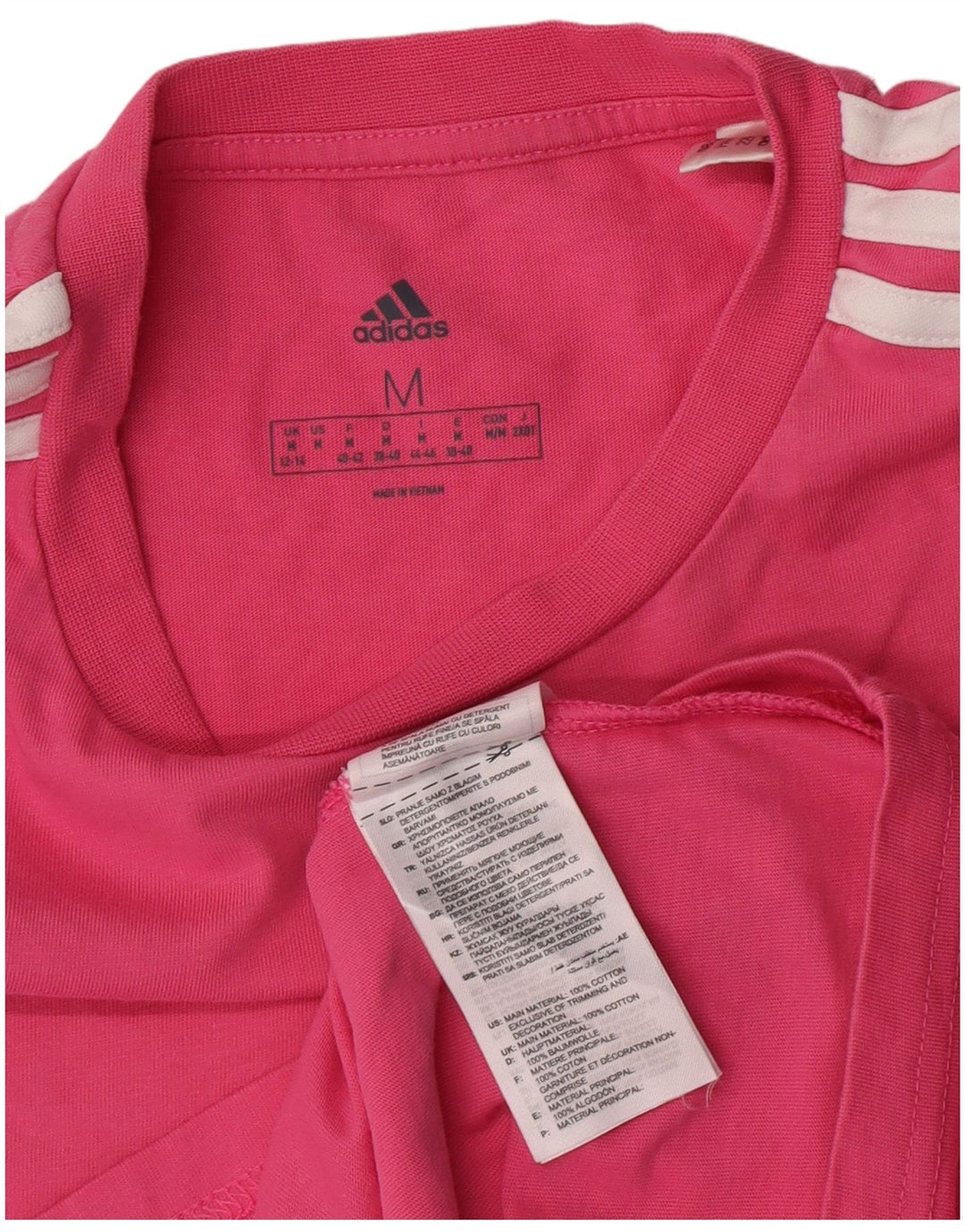 Adidas Camiseta Mujer Top UK 12/14 Medio Rosa Algodón