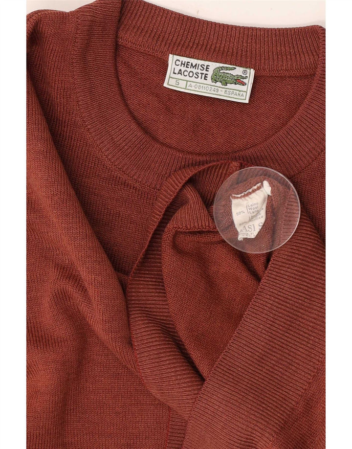 Lacoste - Jersey de cuello redondo para hombre, talla 5, lana marrón grande