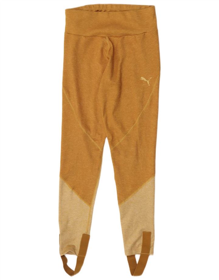 Puma Leggings con estribo para mujer, talla 40, talla grande, color amarillo, poliéster