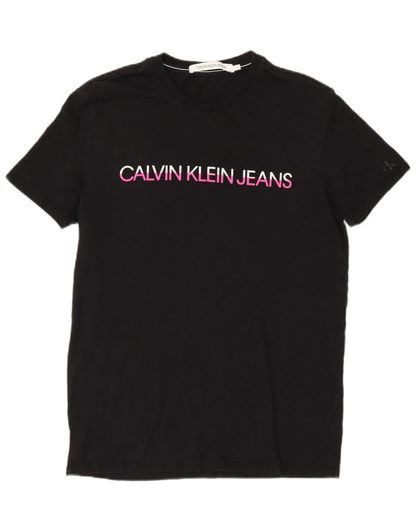 Calvin Klein Jeans Camiseta gráfica para mujer Top UK 40 Grande Negro