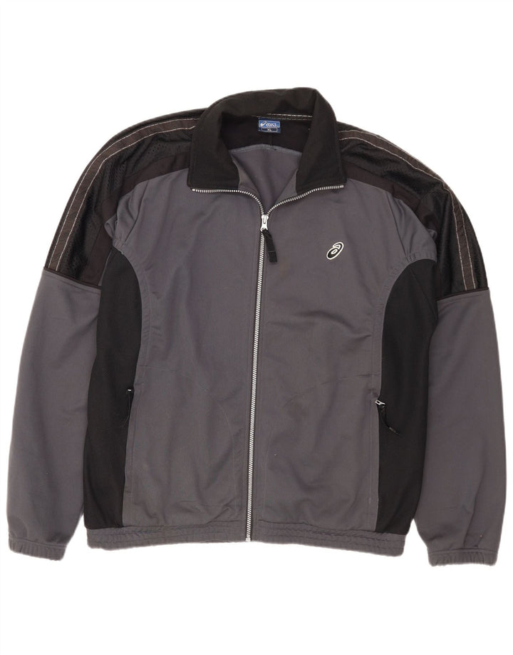 Asics Hombre Chándal Top Jacket XL Gris Colorblock Poliéster Deportes
