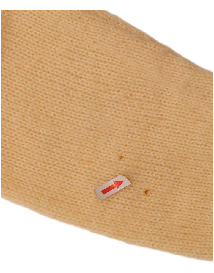 Vintage mujer crop cardigan suéter Reino Unido 14 medio beige floral