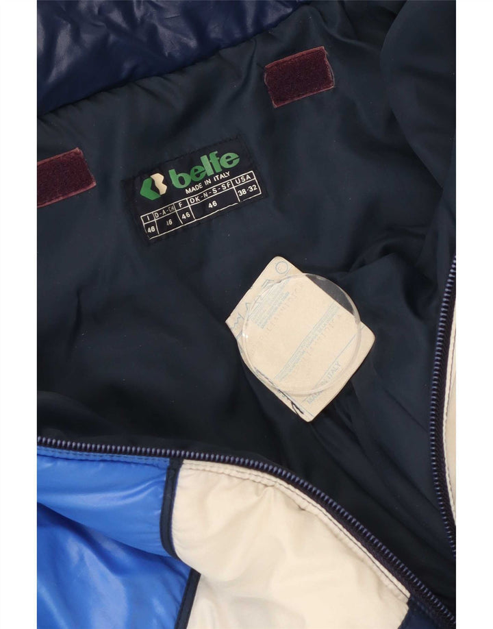 Belfe Chaqueta acolchada para hombre IT 46 Small Azul marino Colorblock Poliamida